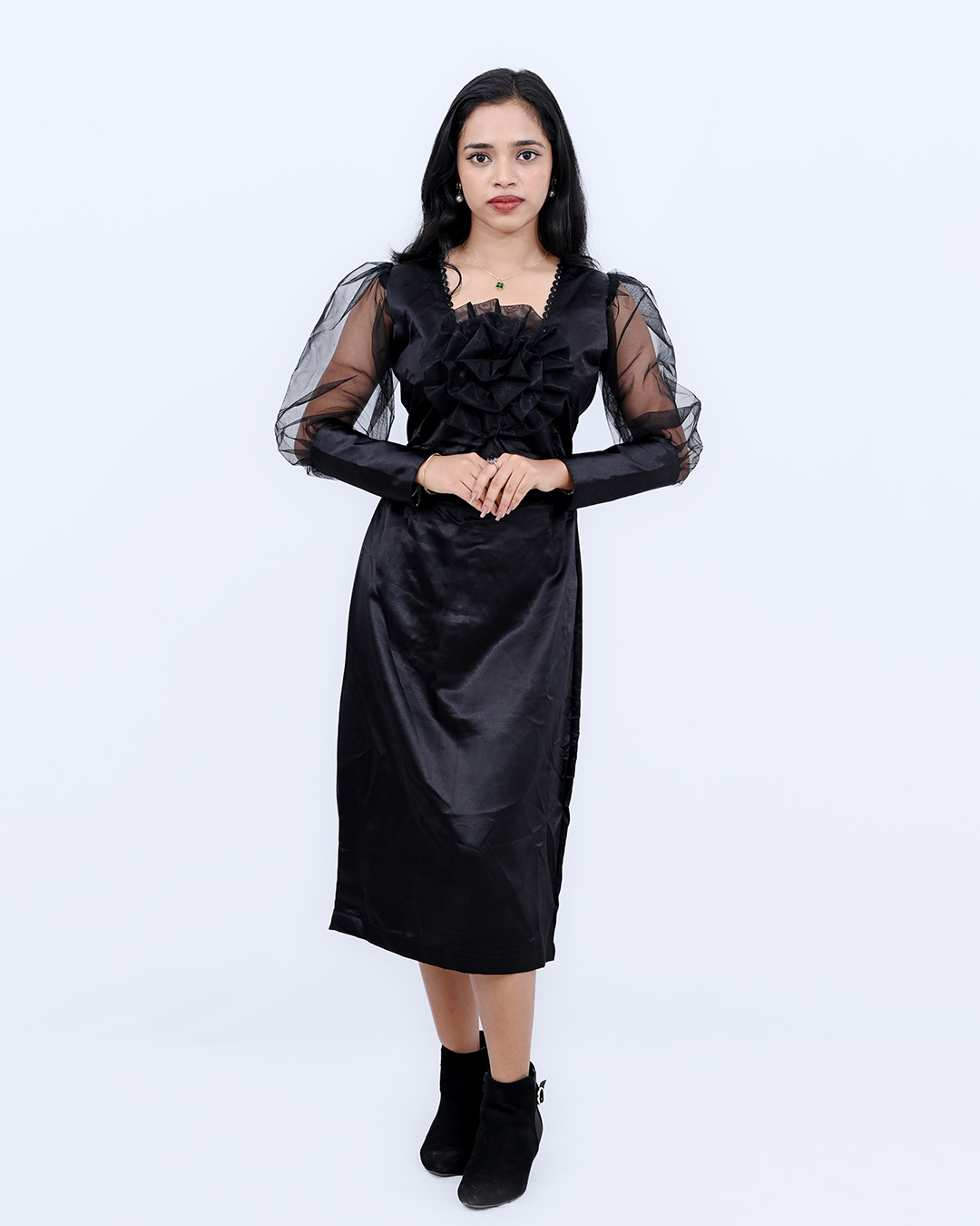 Bubble  Sleeve  Gown