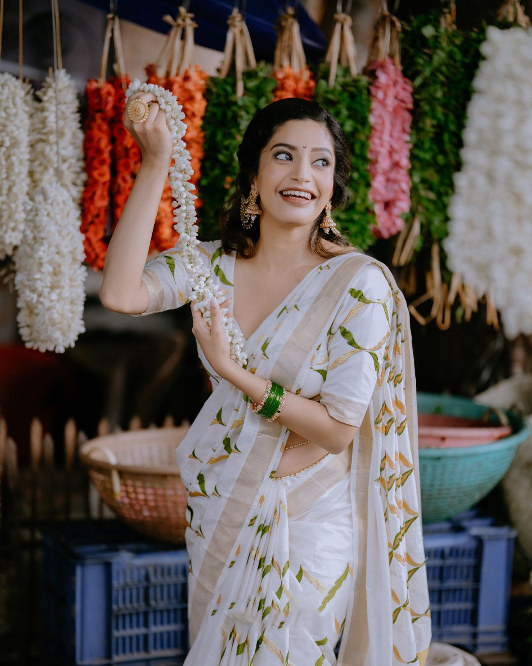 Olive Chain Cotton Saree