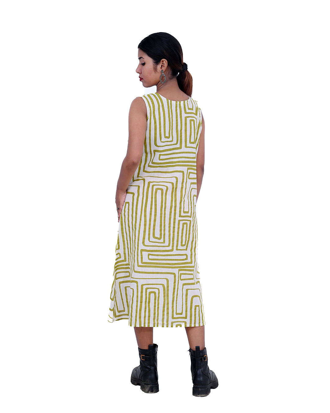 Geometric Printed  A-line Midi