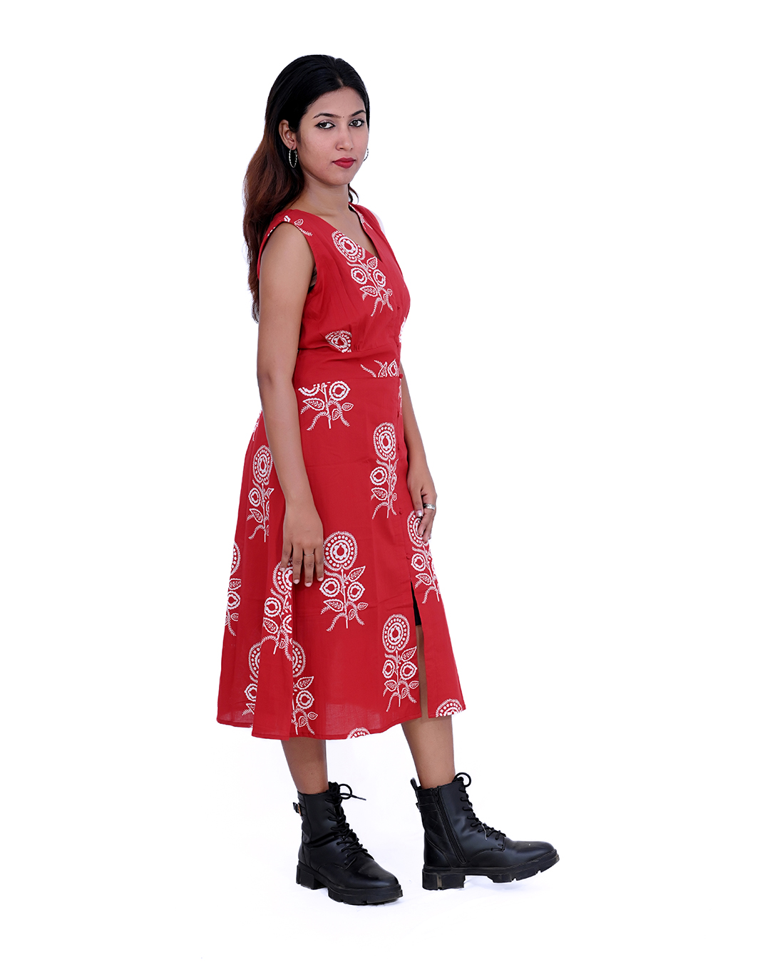 Red Batik Art  Midi