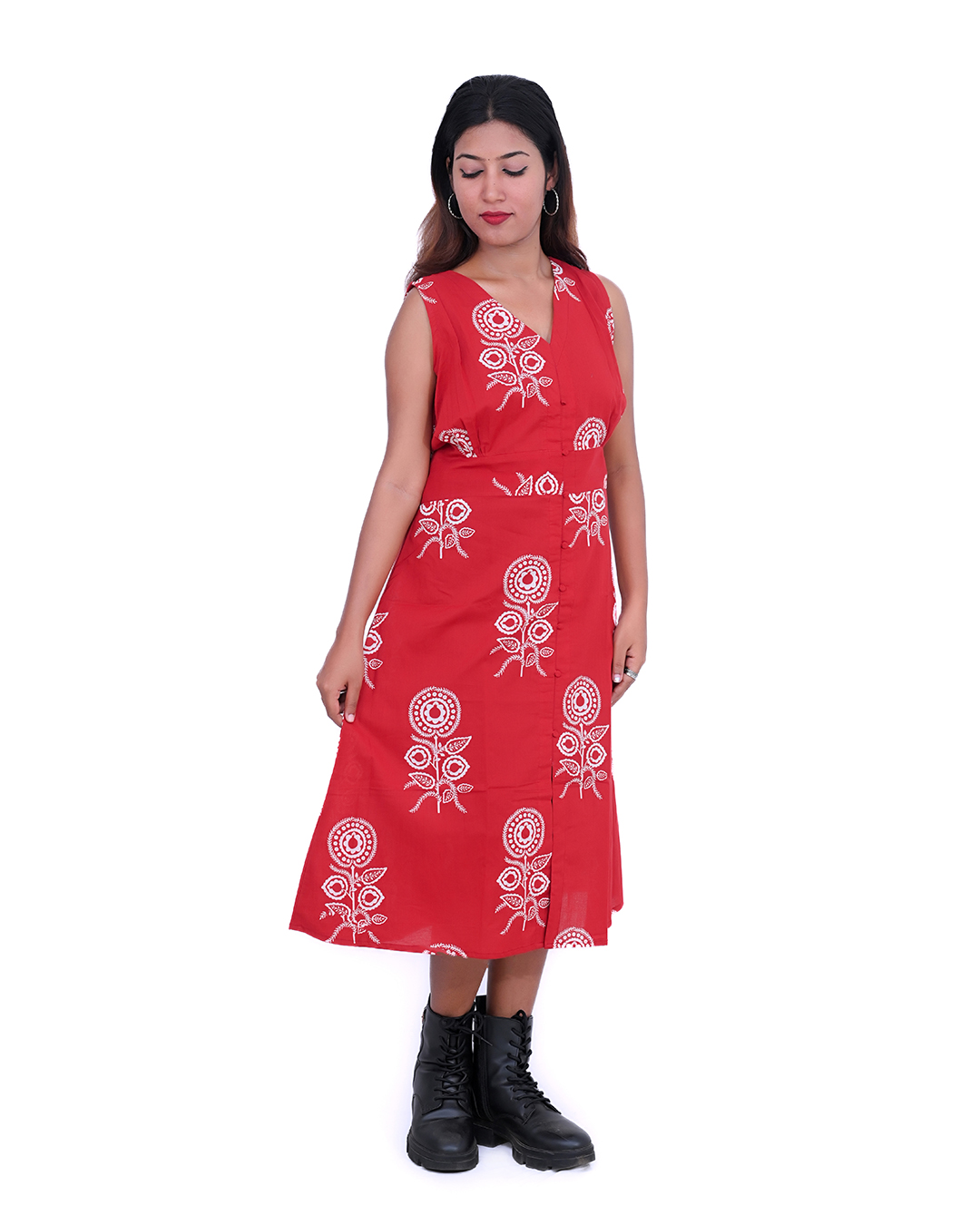 Red Batik Art  Midi