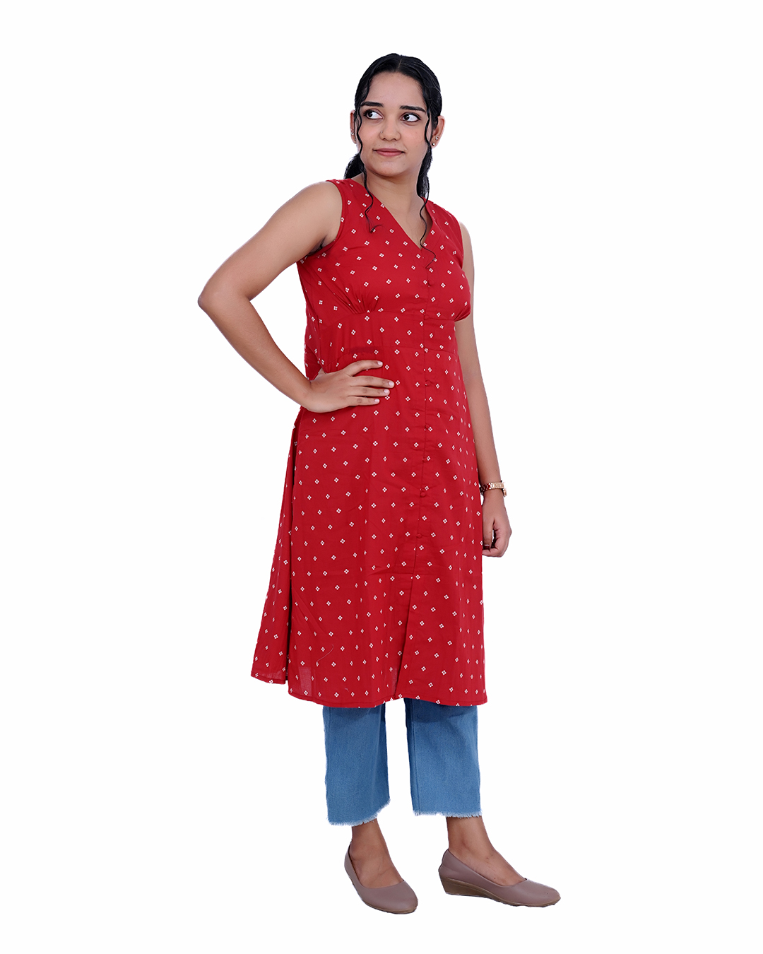 Geometric Printed  A-Line Kurti