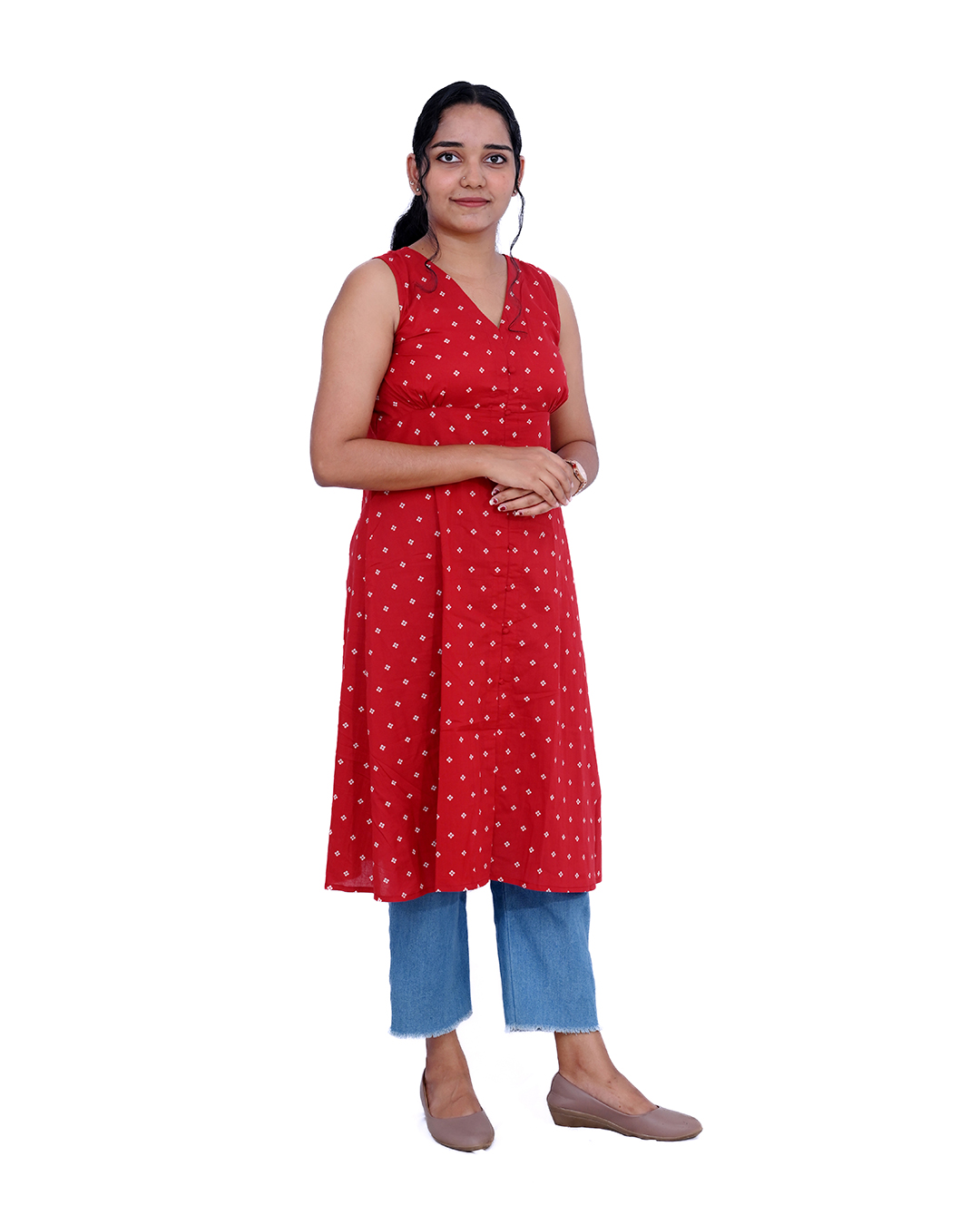 Geometric Printed  A-Line Kurti