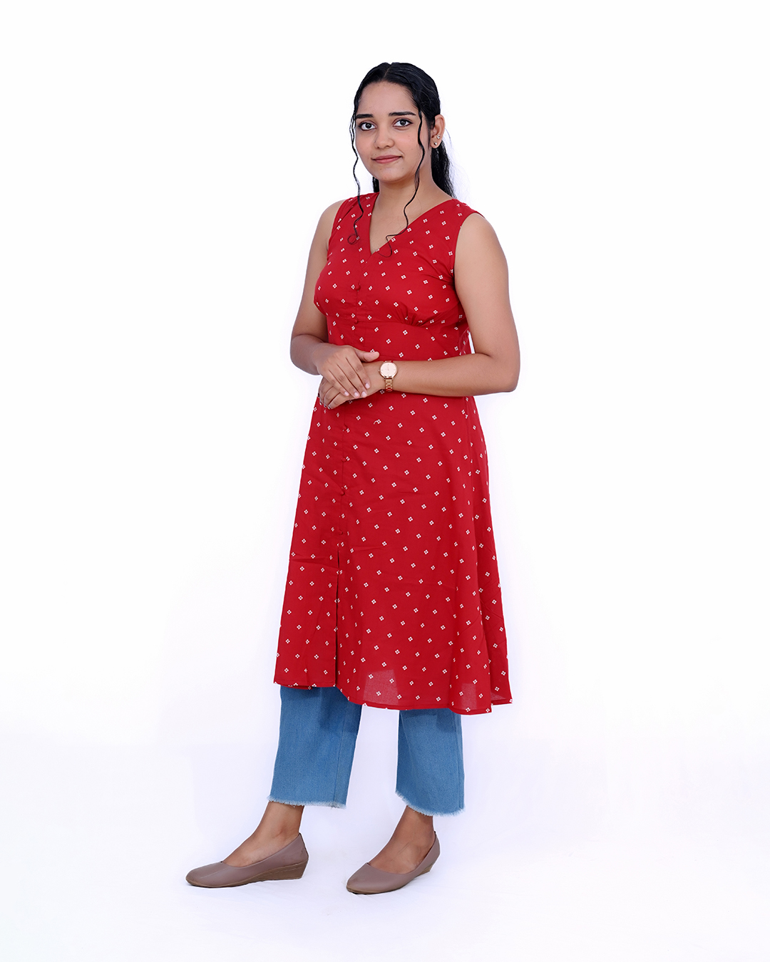Geometric Printed  A-Line Kurti
