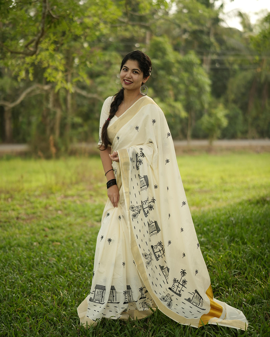 Chai Kada – Cotton Embroidered Saree