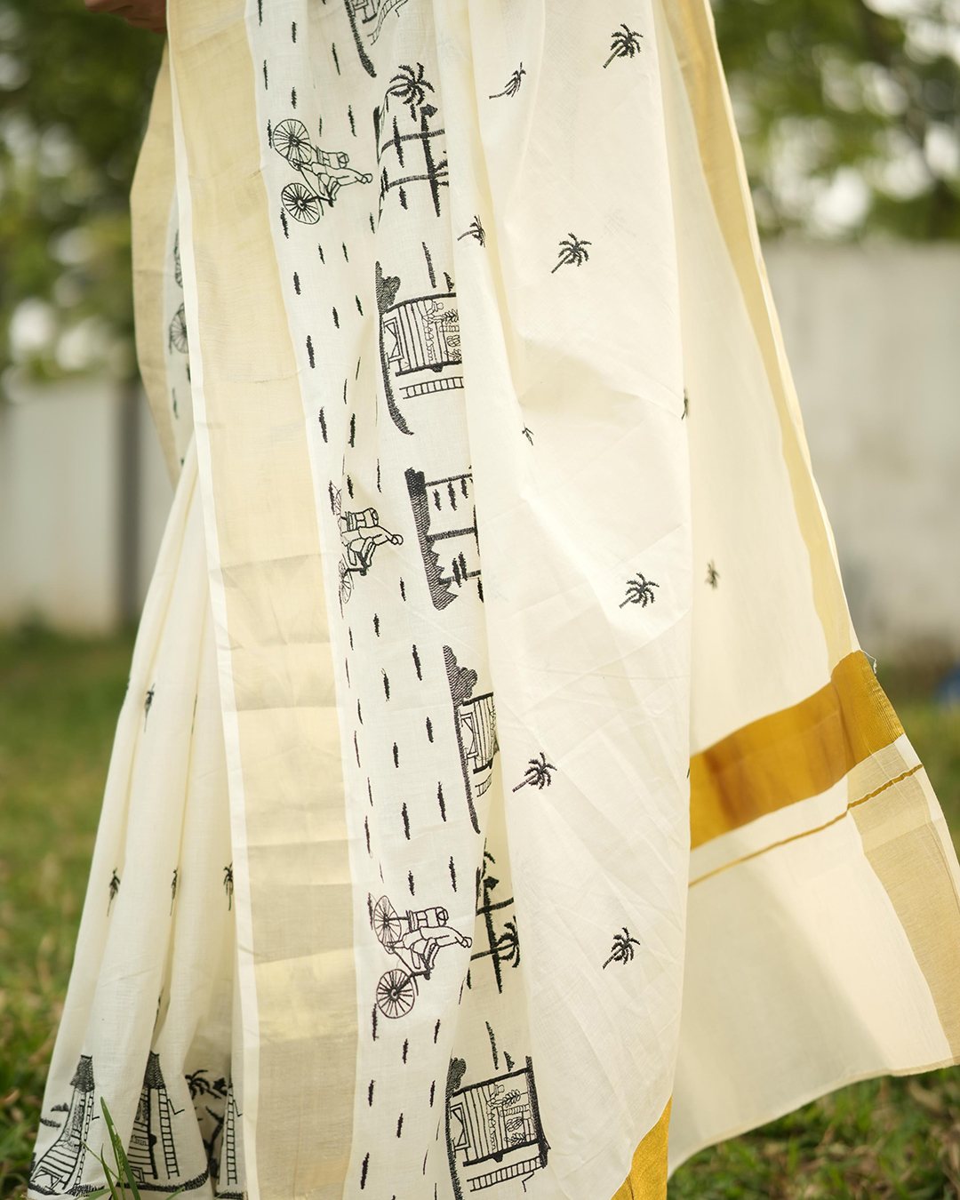 Chai Kada – Cotton Embroidered Saree