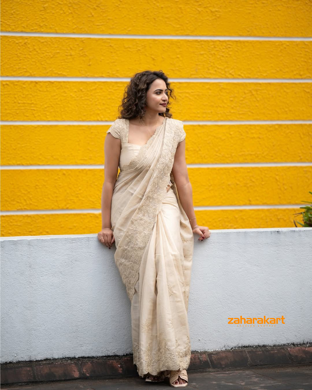 Cotton Saree “Maher” – Premium Scallop & Thread Work