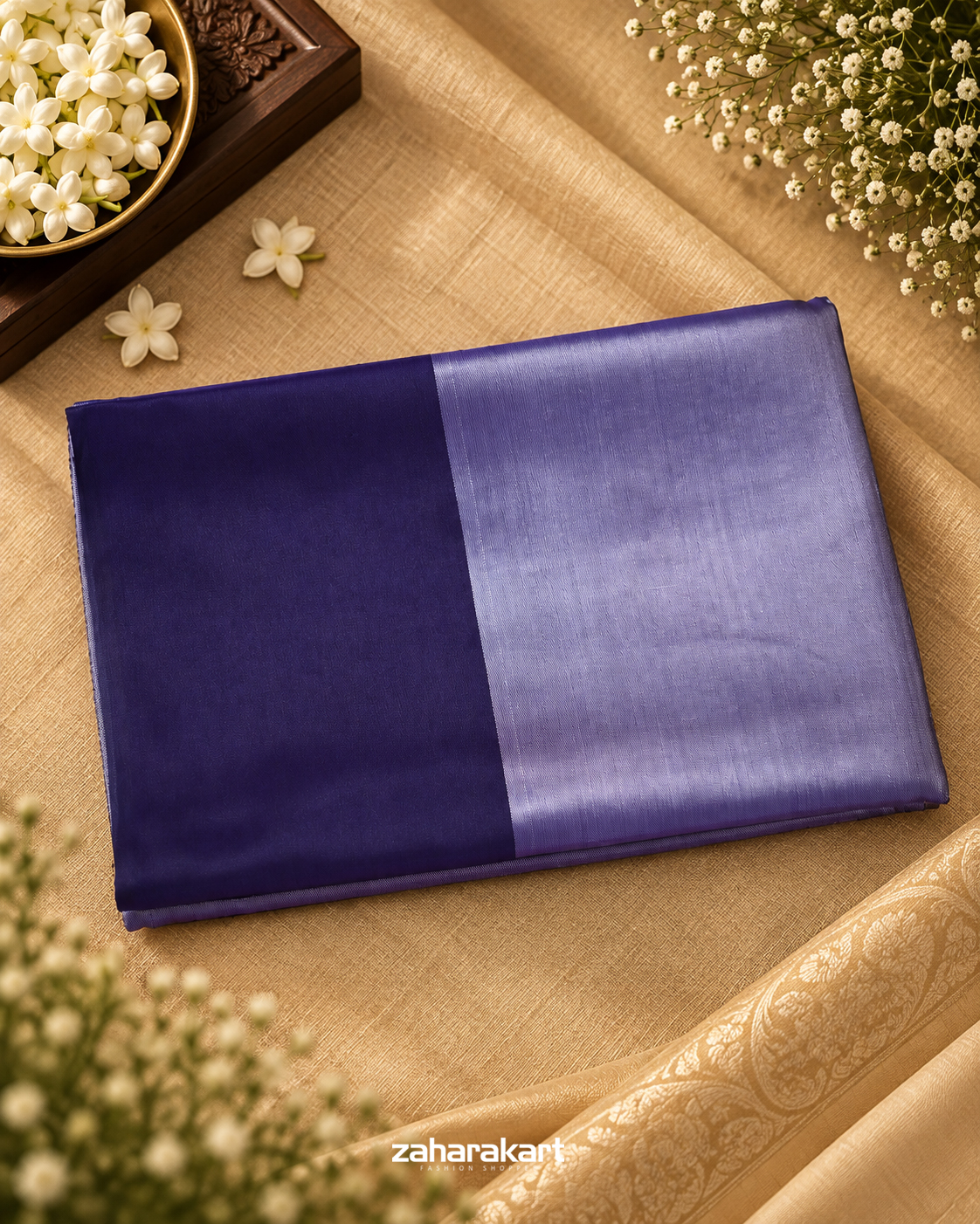 Lavender Tissue Saree with Deep Purple Border ✨