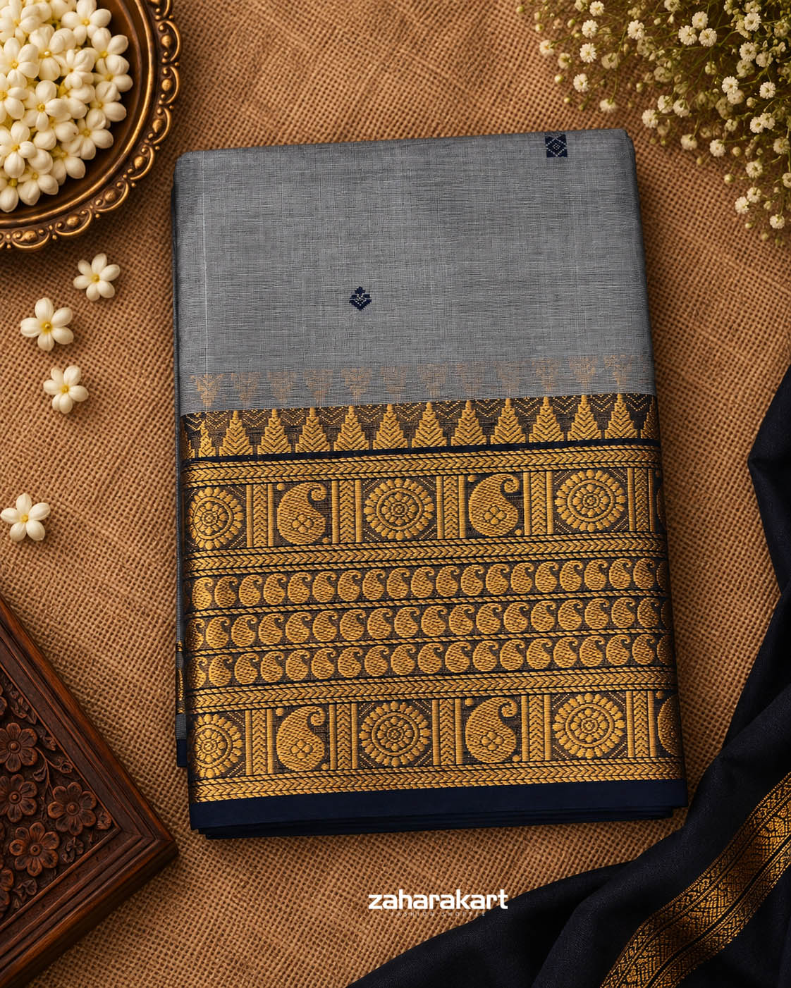Grey Kanchi Cotton Saree